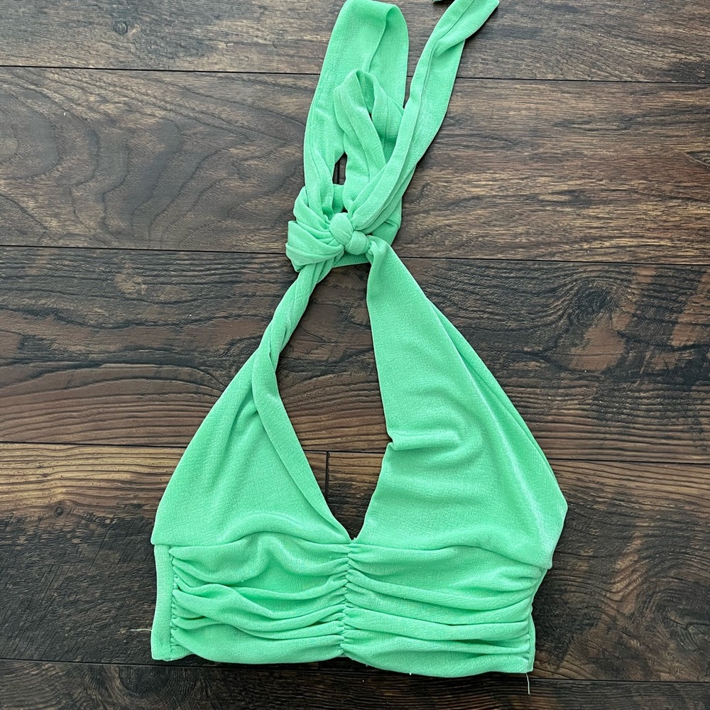 Green halter top